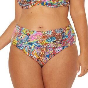 Bleu by Rod Beattie Women Multi Tummy Control High Waist Swim Bottom Size 22W